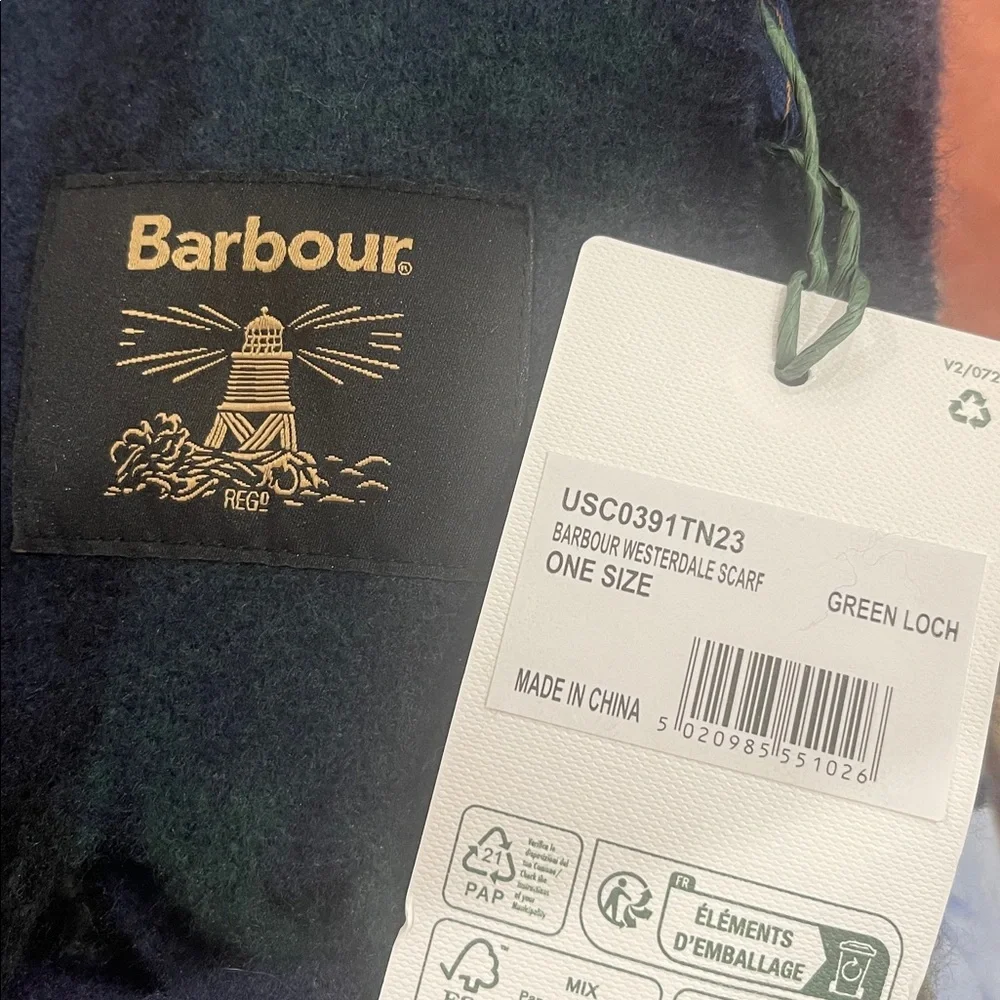 Barbour Men's Plaid Scarf - Blue /Brown/green